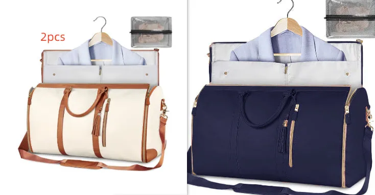 Large Capacity Travel Duffle Bag, Women's Handbag, Folding Suit Carrier, Waterproof Clothes Totes