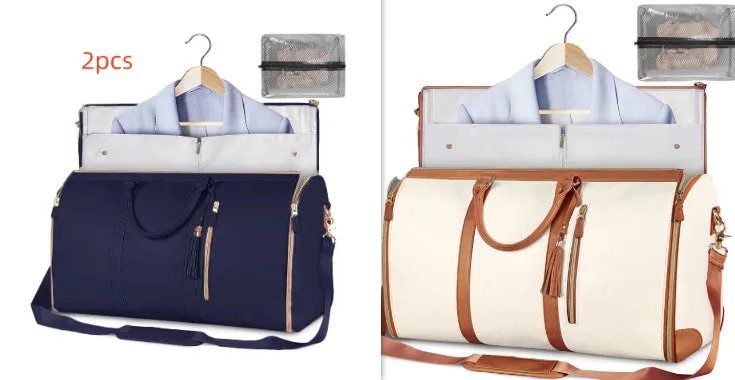 Large Capacity Travel Duffle Bag, Women's Handbag, Folding Suit Carrier, Waterproof Clothes Totes