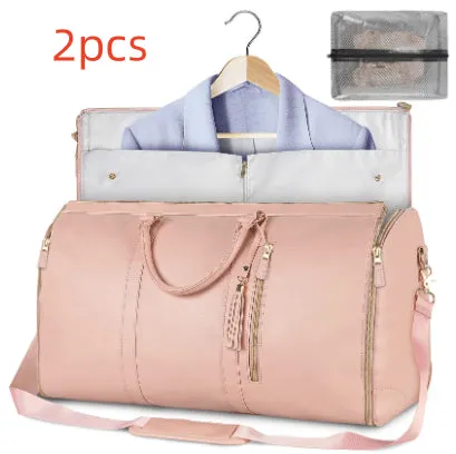Large Capacity Travel Duffle Bag, Women's Handbag, Folding Suit Carrier, Waterproof Clothes Totes
