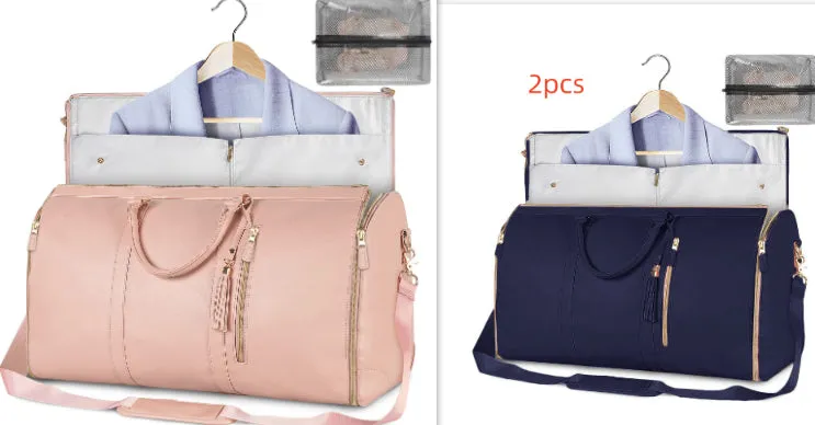 Large Capacity Travel Duffle Bag, Women's Handbag, Folding Suit Carrier, Waterproof Clothes Totes