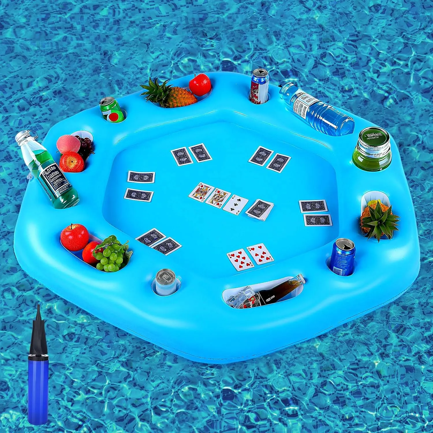 Large Floating Table for Pool Games Floating Holder Cooler Containers Inflatable Pool Games Table Tray Accessories for Swimming Summer Beach Indoor Outdoor