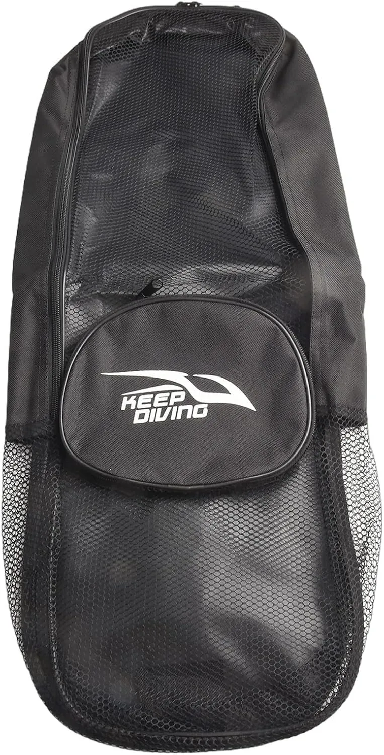 Large Mesh Duffle Bag for Scuba Dive or Snorkel Equipment, Mesh Gear Bag For Snorkel Equipment Scuba Diving Large Capacity Storage Shoulder Strap Underwater Sports Fins Flippers Mask Holder