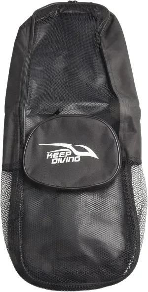 Large Mesh Duffle Bag for Scuba Dive or Snorkel Equipment, Mesh Gear Bag For Snorkel Equipment Scuba Diving Large Capacity Storage Shoulder Strap Underwater Sports Fins Flippers Mask Holder