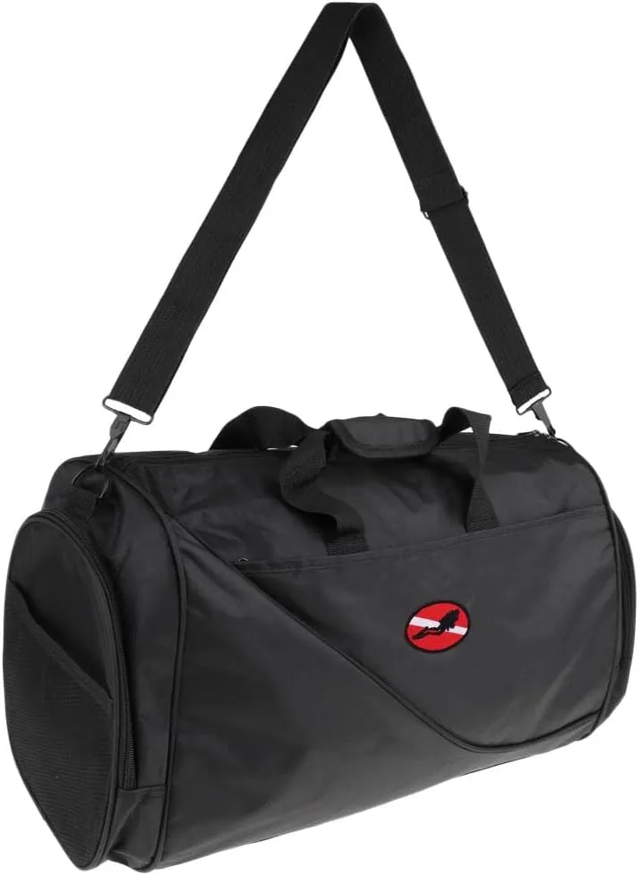 Large Scuba Diving Snorkeling Duffle Bag-Heavy Duty Holdall for Water Sports Equipment. Carry Pack for Flippers, Tube, Mask & Goggles. for Beach, Camping, Travel. Black, Foldable,