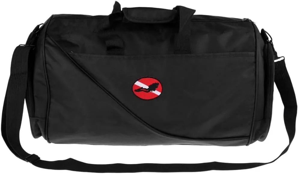 Large Scuba Diving Snorkeling Duffle Bag-Heavy Duty Holdall for Water Sports Equipment. Carry Pack for Flippers, Tube, Mask & Goggles. for Beach, Camping, Travel. Black, Foldable,