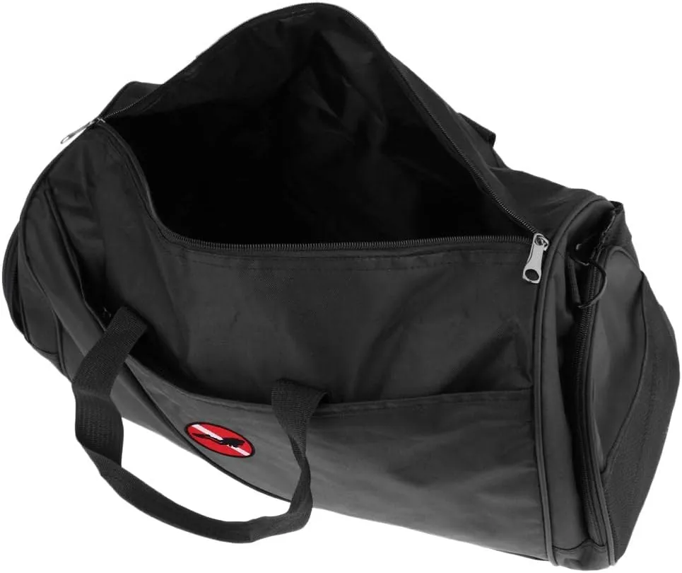 Large Scuba Diving Snorkeling Duffle Bag-Heavy Duty Holdall for Water Sports Equipment. Carry Pack for Flippers, Tube, Mask & Goggles. for Beach, Camping, Travel. Black, Foldable,