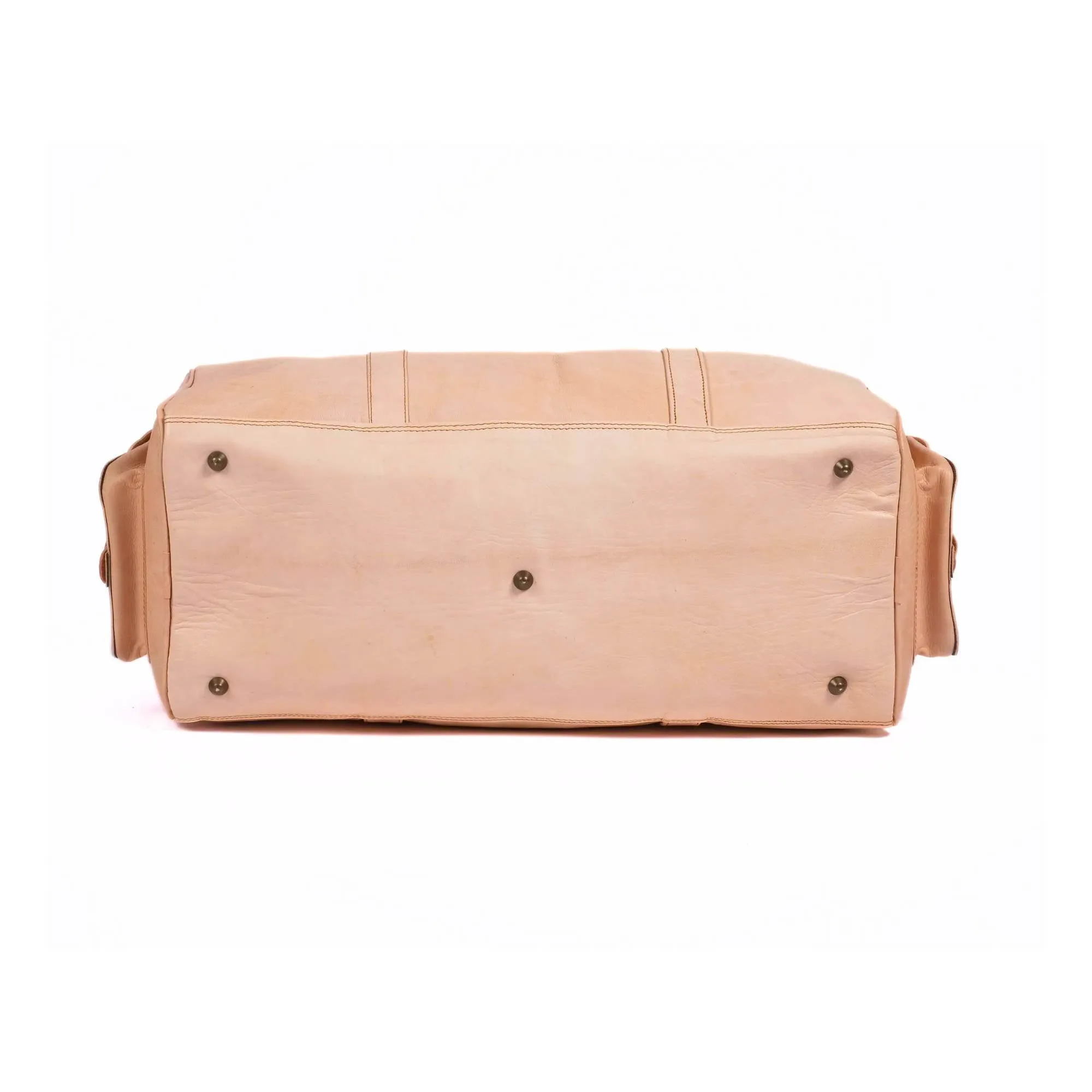 Leather Duffel Bag, Weekender Natural Leather Travel Bag
