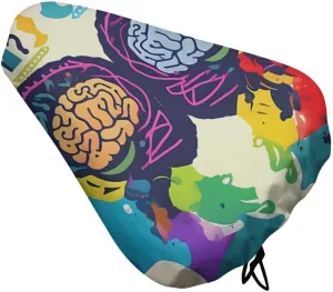 Left and Right Brain Advantage Bike Seat Cover Water-Repellent Exercise Bike Seat Cushion Bicycle Saddle Cover with Drawstring Rain Snow Dust Covers for City Mountain Road Biking