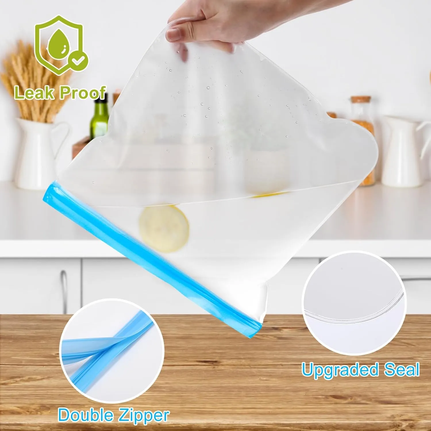 Lerine Reusable Snack Bags Dishwasher Safe,9 Pack Reusable Bags Silicone Extra Thick Leak-proof Reusable Food Storage Bags for Candy, Snack, Sandwich, Cereal, Travel Items, Home Organization