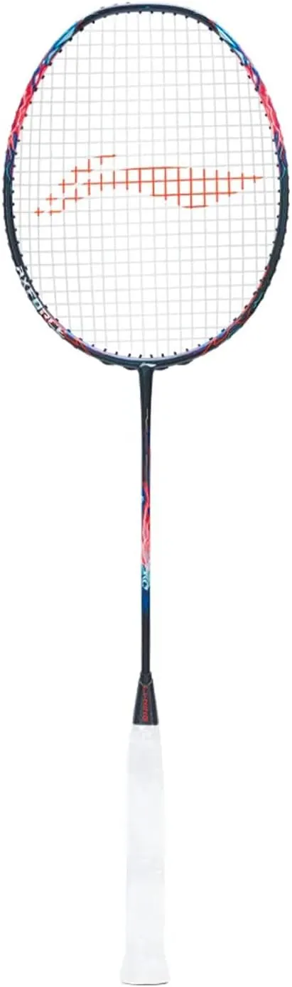 Li-Ning AXForce 90 Tiger Max Badminton Racket | 4UG5 Unstrung Professional Racquet for Power & Speed | Navy/Red | Ultra-Strong Carbon Fiber Frame
