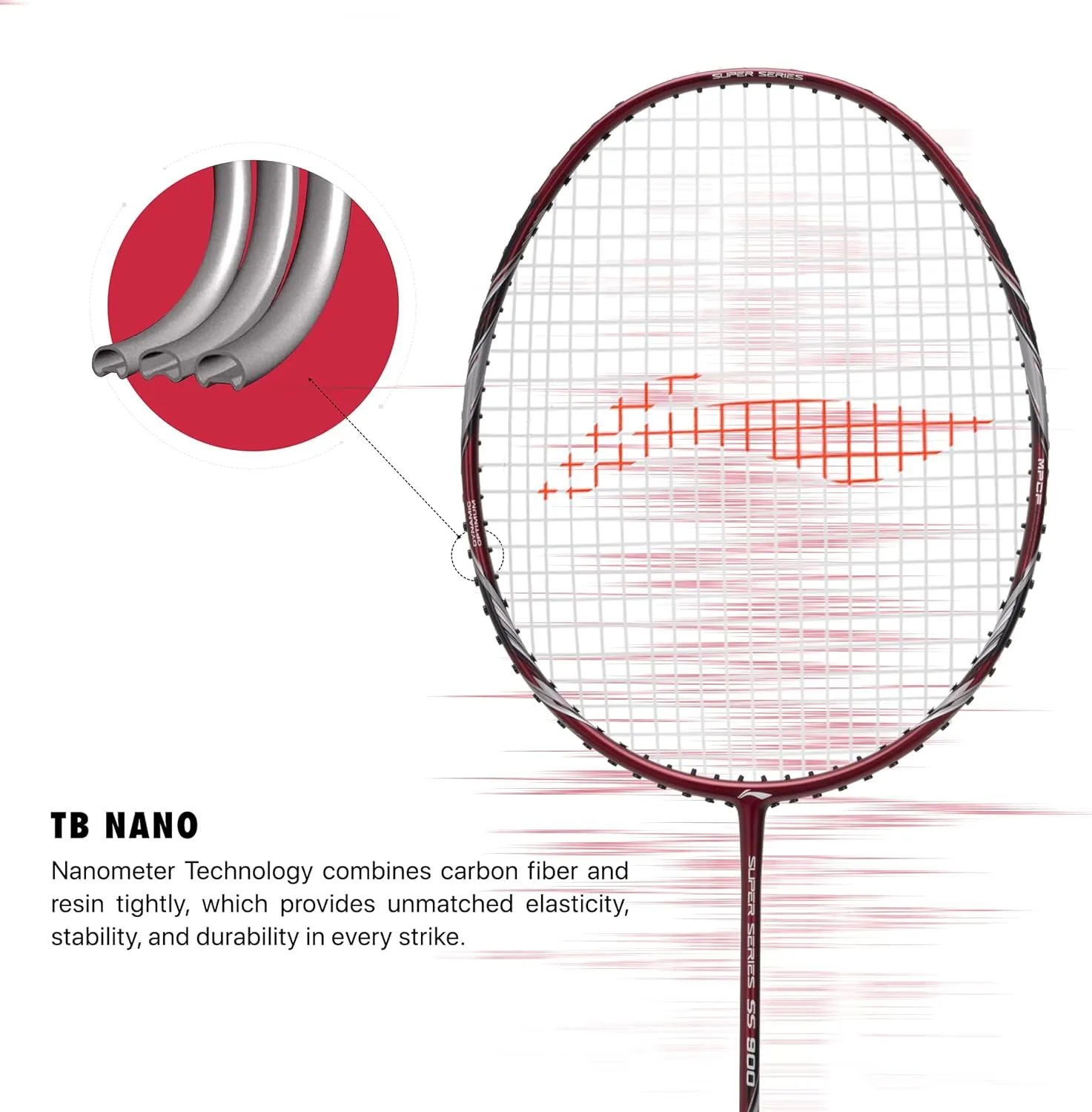 Li-Ning Super Series 900 Strung Badminton Racket with Free Full Cover