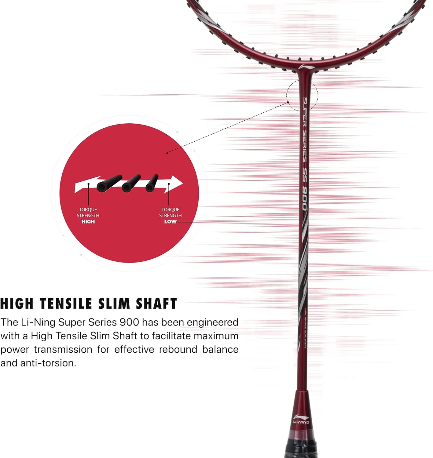 Li-Ning Super Series 900 Strung Badminton Racket with Free Full Cover