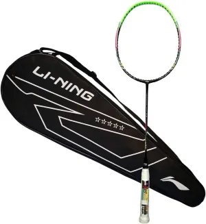 Li-Ning Windstorm Nano 73 Carbon Fibre Professional Unstrung Badminton Racquet (Black/Green)
