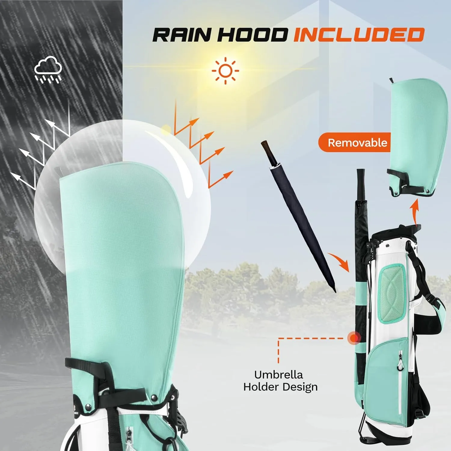 Lightweight Golf Stand Bag, 4-Way Full-Length Dividers, Holds Up to 10 Clubs, 3.7 lbs Golf Bag with Dual Straps & Stand for Driving Range, Par 3, and Standard Courses
