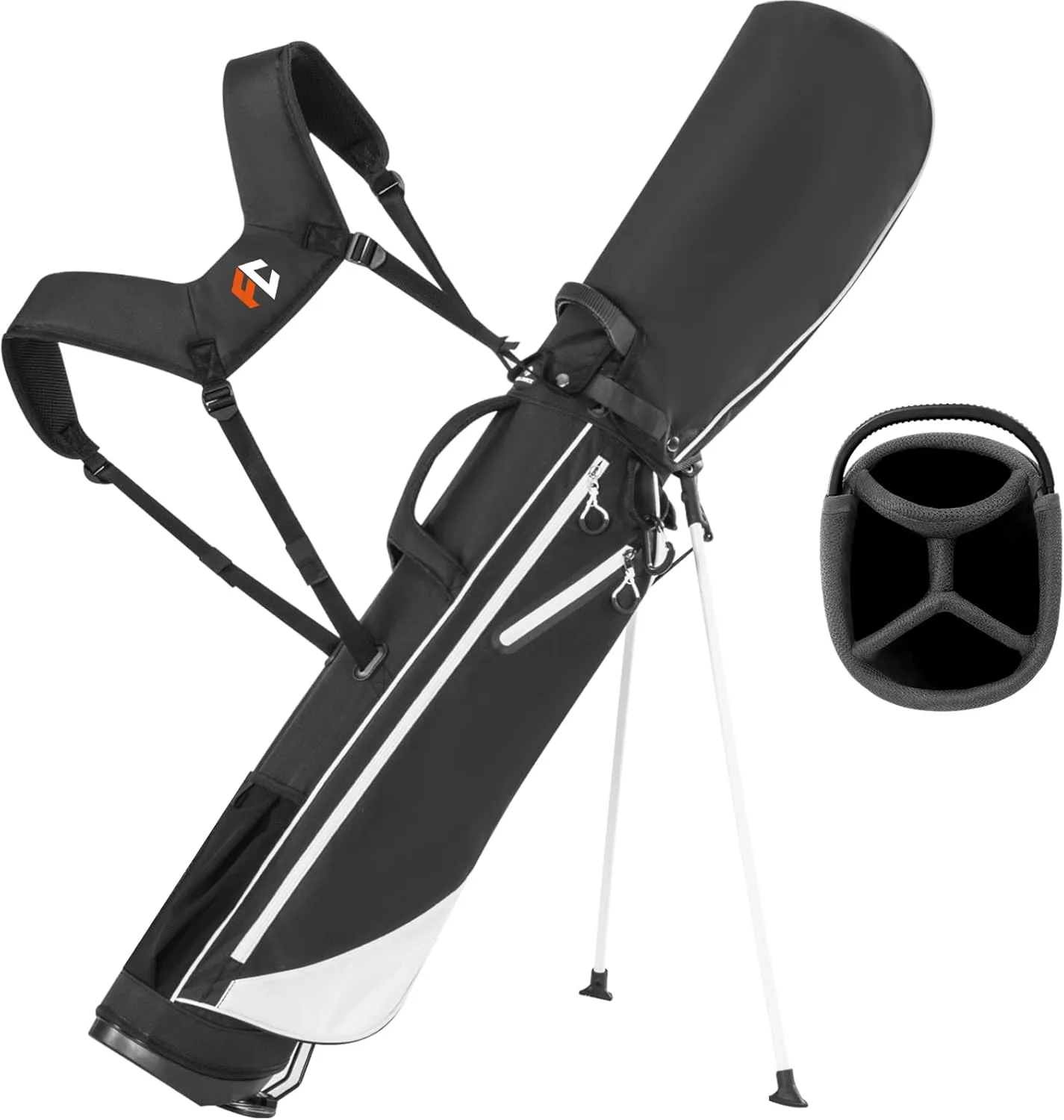 Lightweight Golf Stand Bag, 4-Way Full-Length Dividers, Holds Up to 10 Clubs, 3.7 lbs Golf Bag with Dual Straps & Stand for Driving Range, Par 3, and Standard Courses