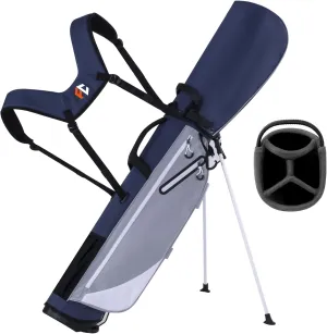 Lightweight Golf Stand Bag, 4-Way Full-Length Dividers, Holds Up to 10 Clubs, 3.7 lbs Golf Bag with Dual Straps & Stand for Driving Range, Par 3, and Standard Courses