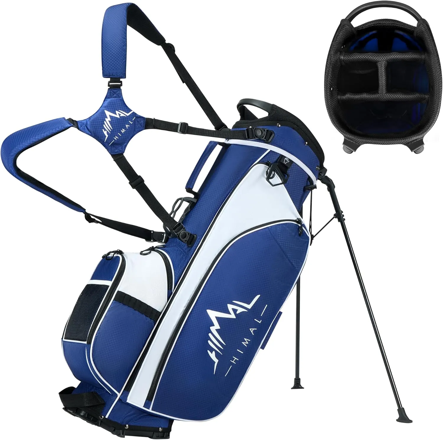 Lightweight Golf Stand Bag with 4-Way Full-Length Divider, Foldable Base & Dual Straps