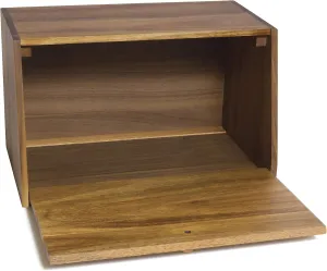 Lipper International 1147 Acacia w Solid Door Bread Box, Multi Color
