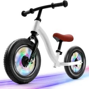 little dove Colorful Lighting Balance Bike 3  Year Old, No Pedal Bike with Adjustable Handlebar & Seat, Inflatable Tires, Lightweight Toddler Balance Bike, Easy Assembly, Birthday for 3-6 Years