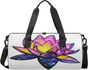 Lotus Lantern Lotus Sports Duffel Bag, Gym Tote Bag Waterproof Weekender Travel Bag for Overnight Travel Luggage Workout Women Men