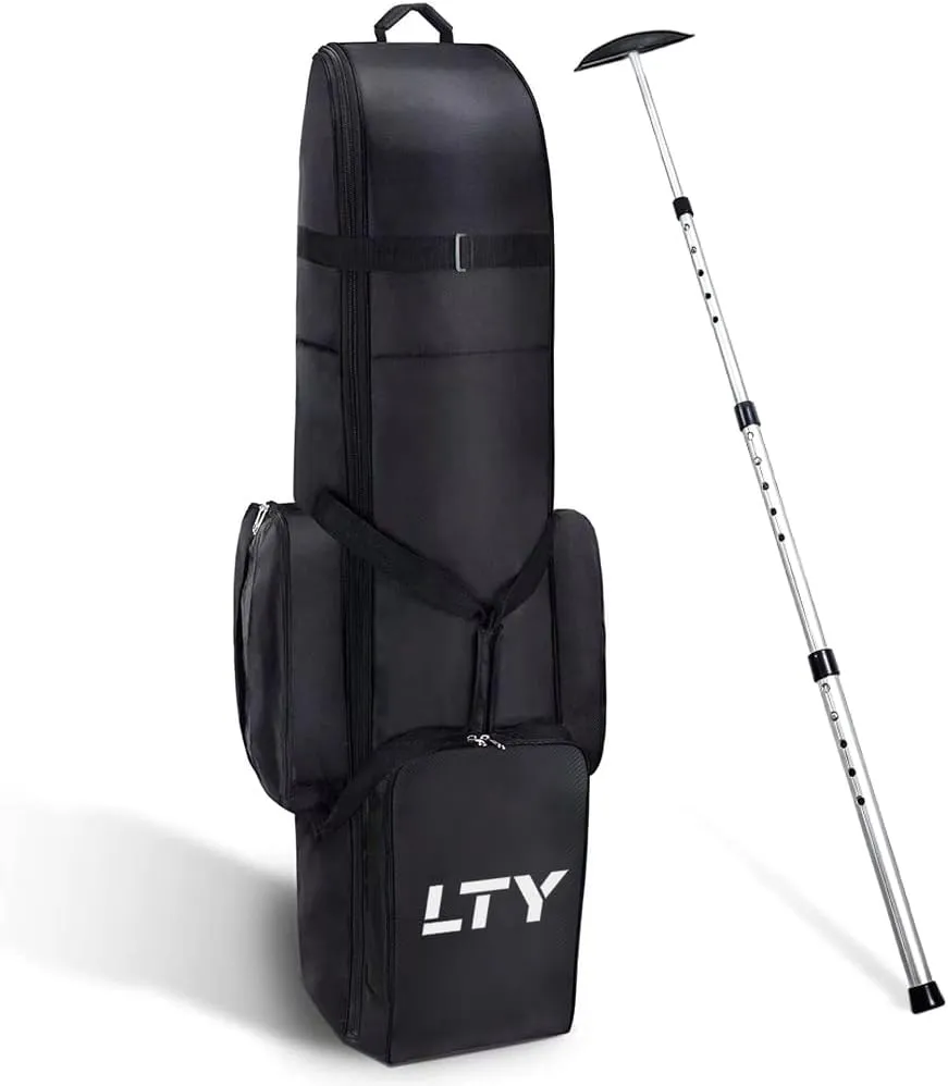 LTY Padded Golf Travel Bags for Airlines with Wheels, Premium 1680D Heavy Duty Oxford Wear Resistant Waterproof Golf Club Travel Bag, Lightweight Golf Bag Travel Cover