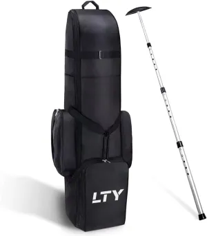 LTY Padded Golf Travel Bags for Airlines with Wheels, Premium 1680D Heavy Duty Oxford Wear Resistant Waterproof Golf Club Travel Bag, Lightweight Golf Bag Travel Cover