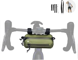Lumiere & Co. Bike Handlebar Bag, Bike Bag, Bicycle Handlebar Bag, Bike Front Bag, Mountain Bike Storage, Bicycle Accessories, Handlebar Bags, small bike bag, Road Bike Bag (Green, Small)