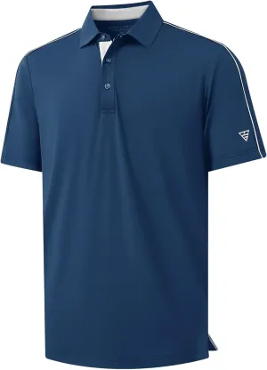 M MAELREG Golf Polo Shirts for Men Short Sleeve Dry Fit Solid Moisture Wicking Casual Performance Collared Mens Polo Shirts