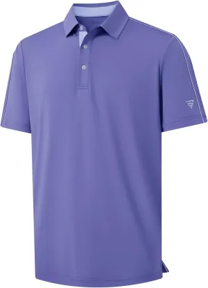 M MAELREG Golf Polo Shirts for Men Short Sleeve Dry Fit Solid Moisture Wicking Casual Performance Collared Mens Polo Shirts