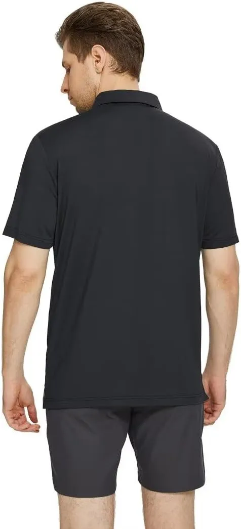 M MAELREG Golf Polo Shirts for Men Short Sleeve Dry Fit Solid Moisture Wicking Casual Performance Collared Mens Polo Shirts