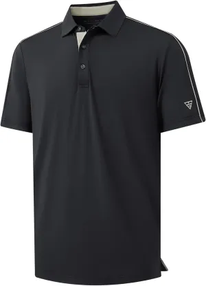 M MAELREG Golf Polo Shirts for Men Short Sleeve Dry Fit Solid Moisture Wicking Casual Performance Collared Mens Polo Shirts
