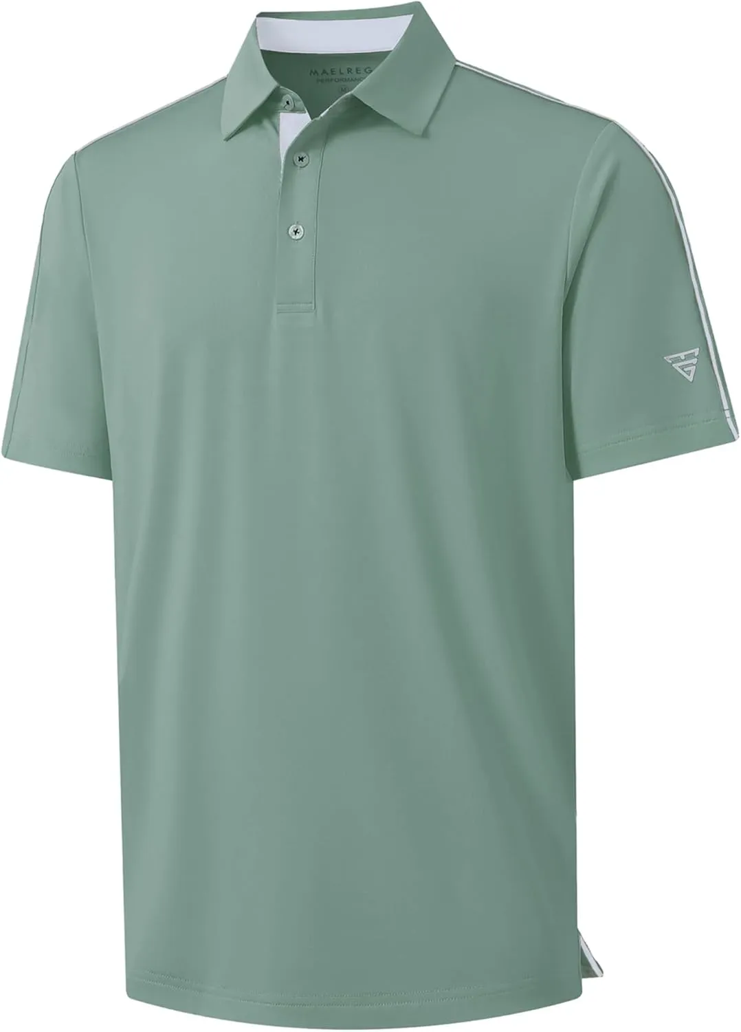 M MAELREG Golf Polo Shirts for Men Short Sleeve Dry Fit Solid Moisture Wicking Casual Performance Collared Mens Polo Shirts