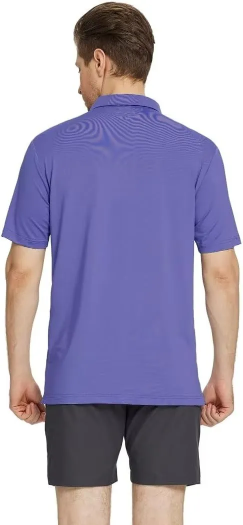 M MAELREG Golf Polo Shirts for Men Short Sleeve Dry Fit Solid Moisture Wicking Casual Performance Collared Mens Polo Shirts