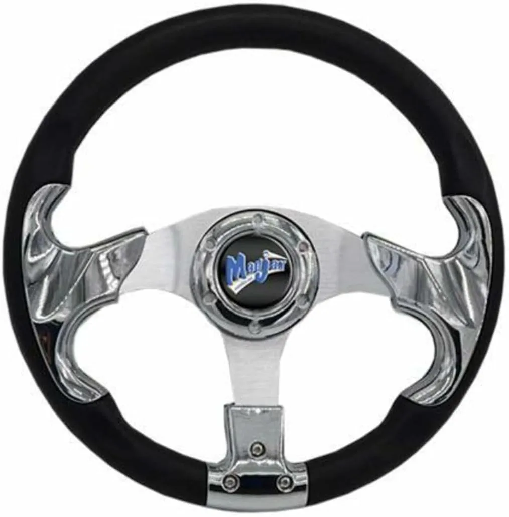 Madjax 13" Chrome Razor Golf Cart Steering Wheel [06-010]
