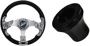 Madjax 13" Chrome Razor Steering Wheel w/Black Hub Adapter G16-G29