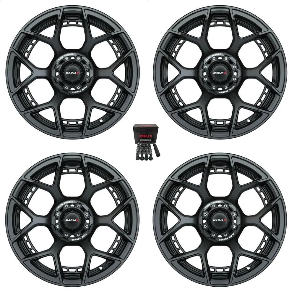 MadJax Evolution 15" Golf Cart Wheels/Rims Matte Black (3 4)