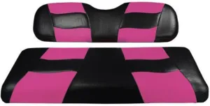 MADJAX Riptide Golf Cart Front Seat Covers for Club Car Precedent | Compatible with 2004-Up Models (Pink/Black)