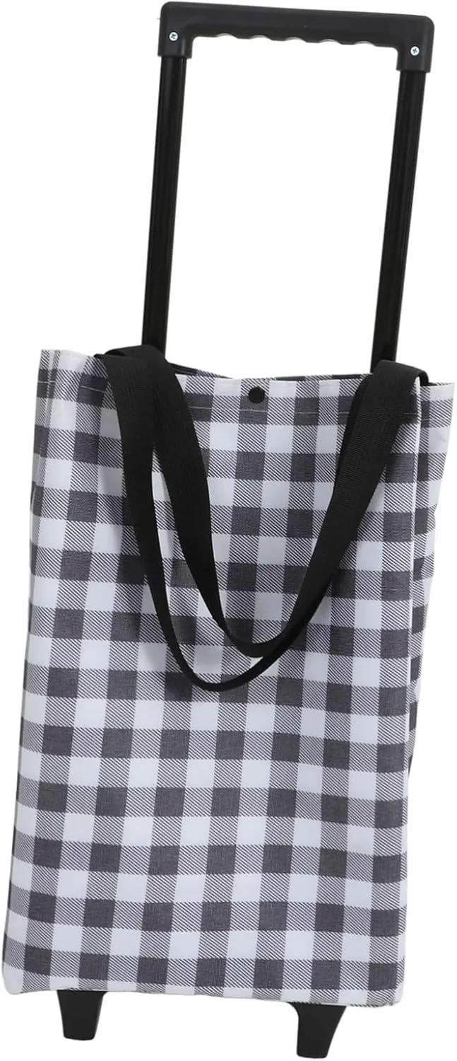 MAGICLULU Foldable Grocery Tote Bag Rolling Shopping Cart Reusable Trolley Bags Easy Operation Pull Cart