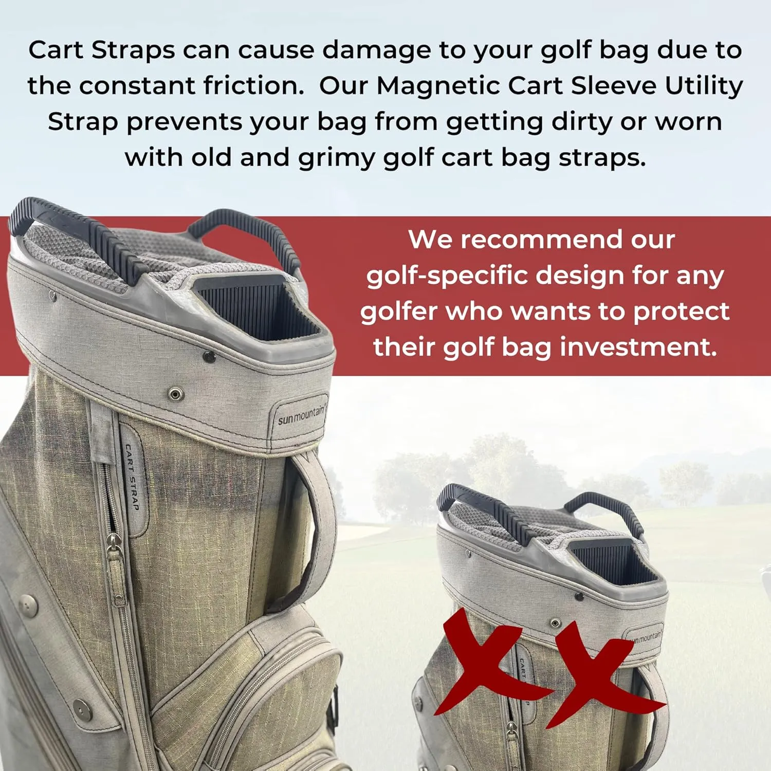 Magnetic Golf Cart Sleeve Utility Strap - Securely Attach Lightweight Golf Accessories to Your Cart with Powerful Magnets and Durable Design