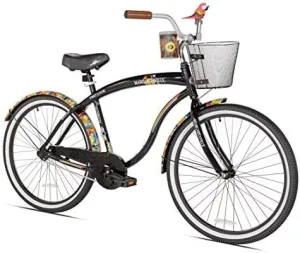 Margaritaville First Look Men's Beach Cruiser Bike 26 Inch - Adjustable Seat Post, Stem, and High-Rise Handlebar - Beach Bike with Padded Saddle and Traditional Coaster Brake