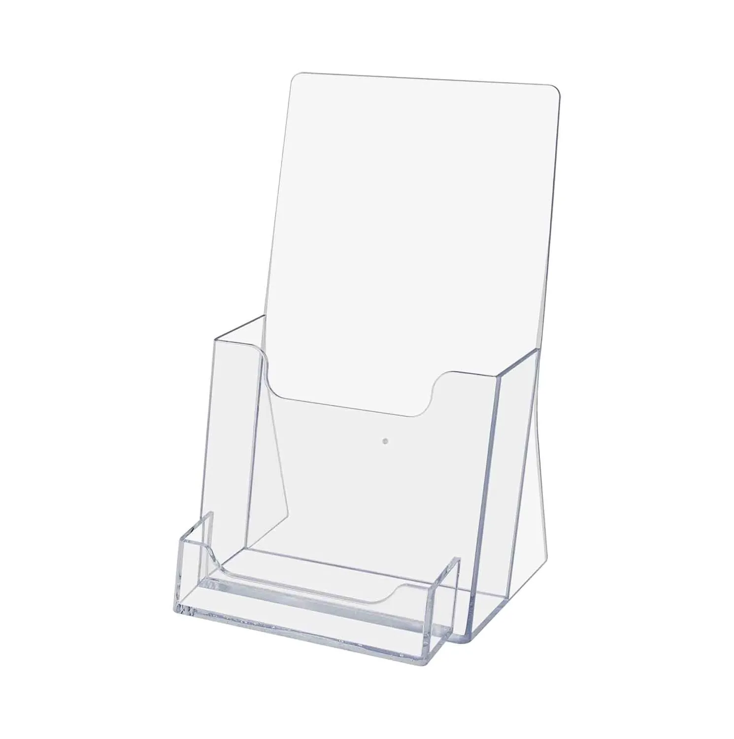 Marketing Holders 32 Pack Acrylic Trifold Holder with 3.5" x 2" Slot Caddy Holds 4.25” Wide Literature Multi Slot Bin Brochure Three Fold Counter or Desk Pamphlets or Menus Clear Take One Stand