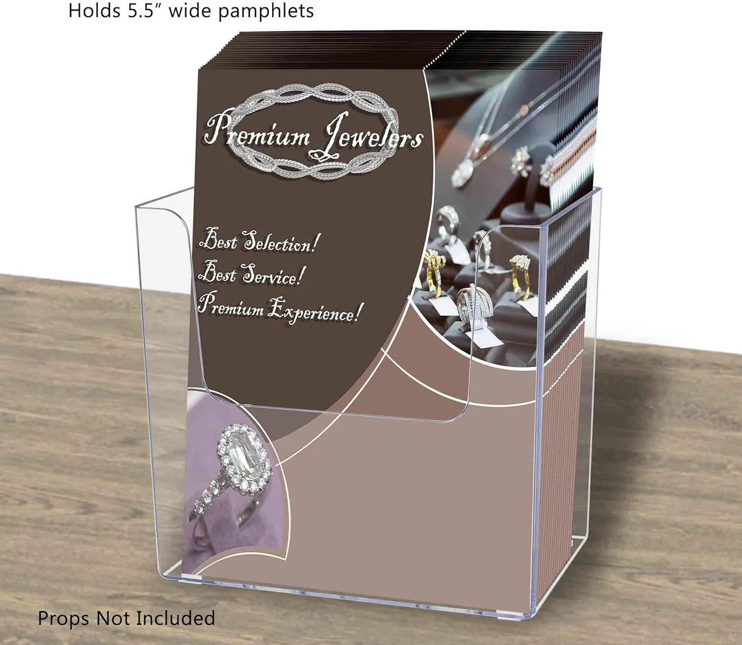 Marketing Holders 6 Pack Brochure Holder Wall Mount or Countertop 5.5" Wide Bi Fold Menu's Maps Literature Display Box Clear Acrylic Holder for Hospitals and Amusement Parks
