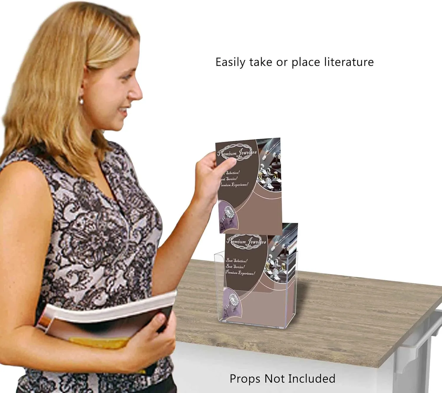 Marketing Holders 6 Pack Brochure Holder Wall Mount or Countertop 5.5" Wide Bi Fold Menu's Maps Literature Display Box Clear Acrylic Holder for Hospitals and Amusement Parks