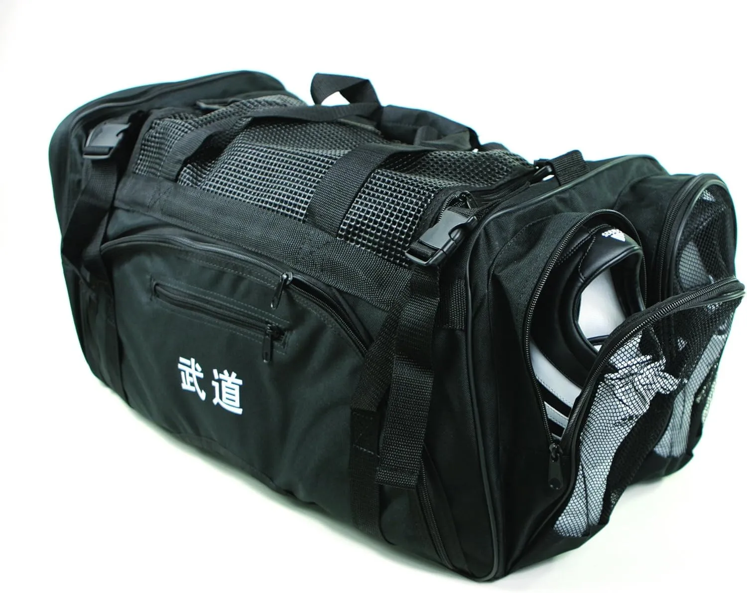 Martial Arts, Bag with Mesh Top/pocket 13"x27"x14" Boxing, MMA,Taekwondo Deluxe Equipment Bag, Black