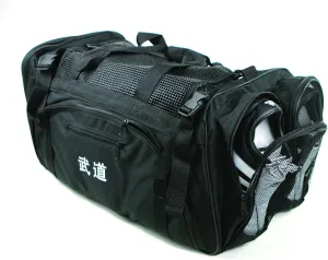 Martial Arts, Bag with Mesh Top/pocket 13"x27"x14" Boxing, MMA,Taekwondo Deluxe Equipment Bag, Black