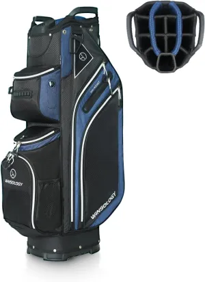 Max Lightweight Golf Cart Bag with Dual Handles and 14 Way Individual Full Length Dividers, Golf Club Bag with 11 Pockets, Large Putter Well, Double Strap Cooler for Men & Women