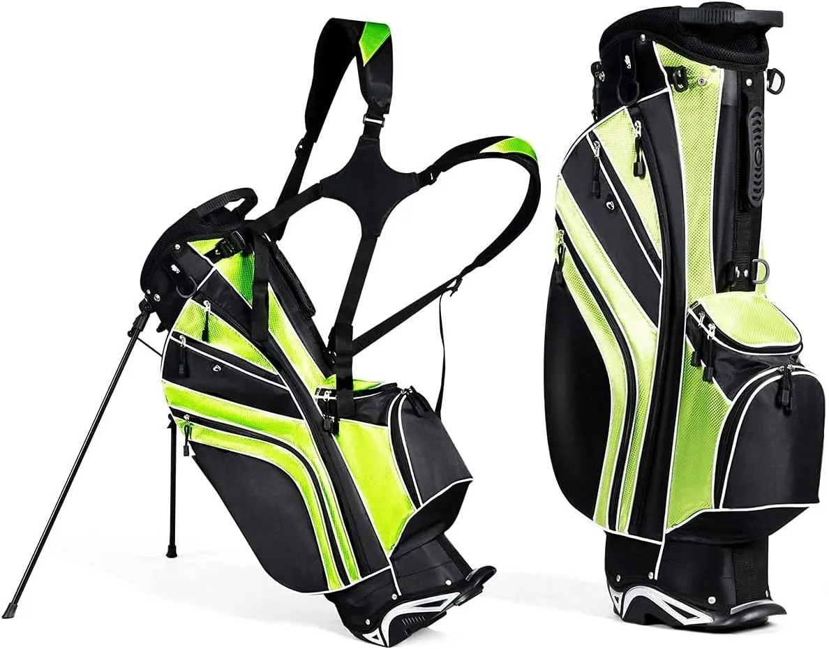 Mayjooy Golf Stand Bag, Portable Carry Golf Bag w/Ergonomic Dual Straps & 6 Way Top Divider, Lightweight Carry Organizer Pocket w/Umbrella Ring, Ideal for Men & Women