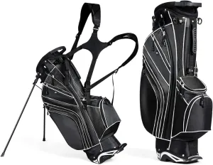 Mayjooy Golf Stand Bag, Portable Carry Golf Bag w/Ergonomic Dual Straps & 6 Way Top Divider, Lightweight Carry Organizer Pocket w/Umbrella Ring, Ideal for Men & Women