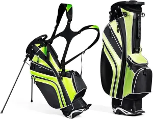 Mayjooy Golf Stand Bag, Portable Carry Golf Bag w/Ergonomic Dual Straps & 6 Way Top Divider, Lightweight Carry Organizer Pocket w/Umbrella Ring, Ideal for Men & Women