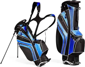 Mayjooy Golf Stand Bag, Portable Carry Golf Bag w/Ergonomic Dual Straps & 6 Way Top Divider, Lightweight Carry Organizer Pocket w/Umbrella Ring, Ideal for Men & Women